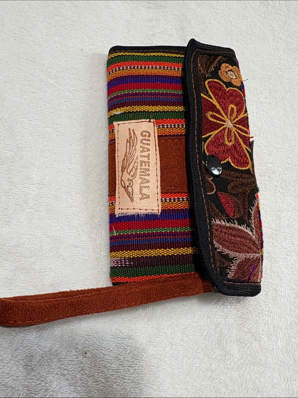 Guatemalan Handmade Woven Textile Wallet Colorful Embroidered Floral